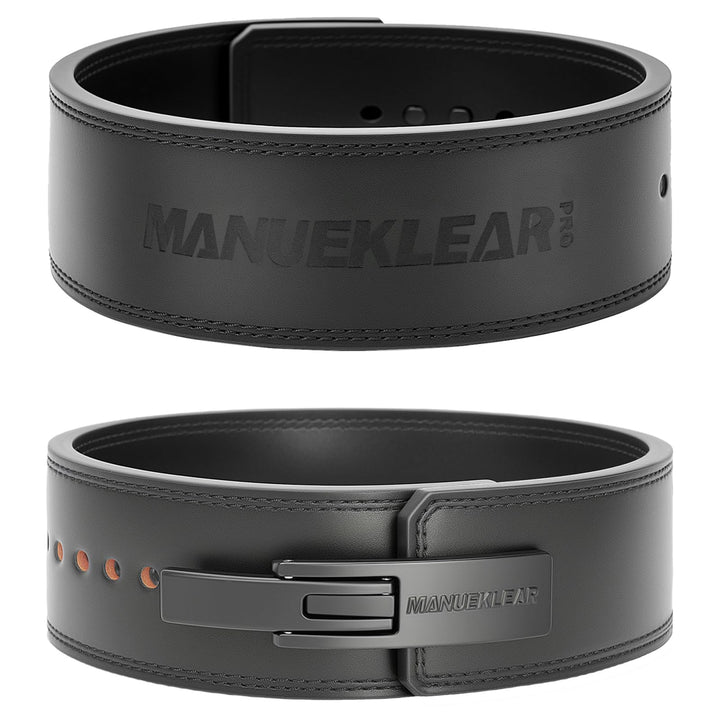 MANUEKLEAR Powerlifting Gewichthebergürtel Herren damen, 10mm dick Leder Lever Lifting Belt, Gym Gür