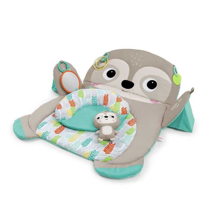 Bright Starts, Tummy Time Prop & Play Oversized Baby Activity Gym, Large Playmat, 4 Removable Toys a