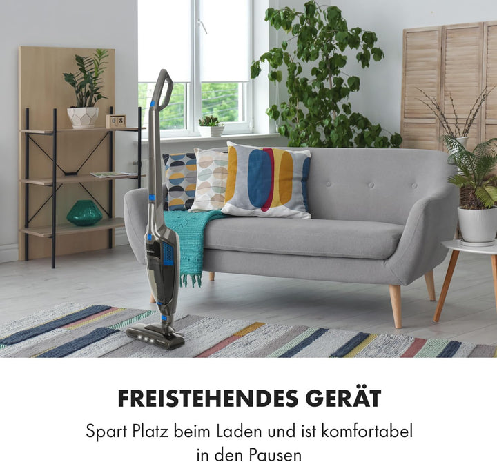 Klarstein TurboHybrid Zyklon Staubsauger, Akku Staubsauger, Staubsauger Kabellos für 50min Betriebsd
