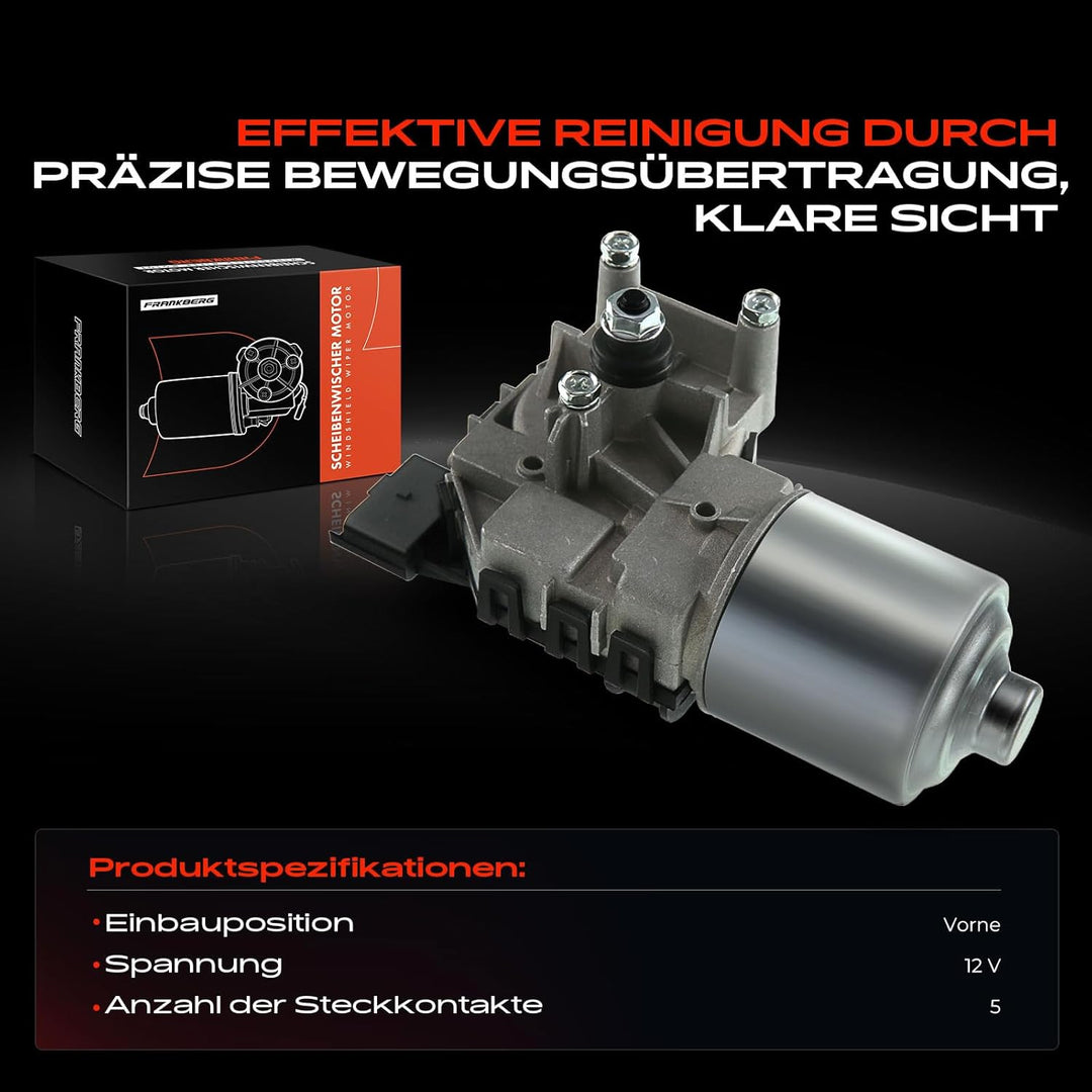 Frankberg 1x Wischermotor Scheibenwischermotor 12V 5-Polig Vorne Links oder Rechts Kompatibel mit i1