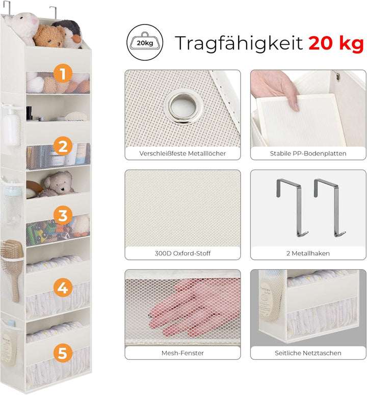GRANNY SAYS Tür Hängeorganizer mit 5 Fächern, Packung mit 1 hinter der Tür hängenden Speicherorganis