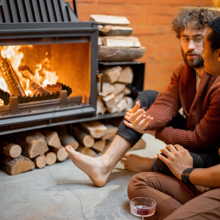 Relaxdays Kaminrost, Feuerbock für Kamin, HBT: 18 x 46 x 31 cm, massiv, schwer, Feuerrost mit Füssen