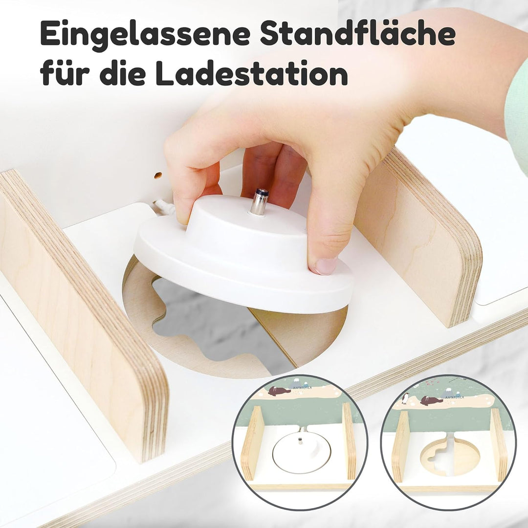 stadtecken Regal für Tonies &amp; Toniebox – Musikbox Wandregal aus 10mm Holz – Platz für 35-50 Figuren