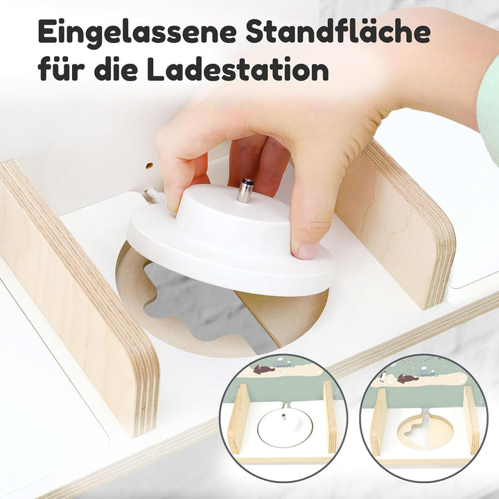 stadtecken Regal für Tonies &amp; Toniebox – Musikbox Wandregal aus 10mm Holz – Platz für 35-50 Figuren