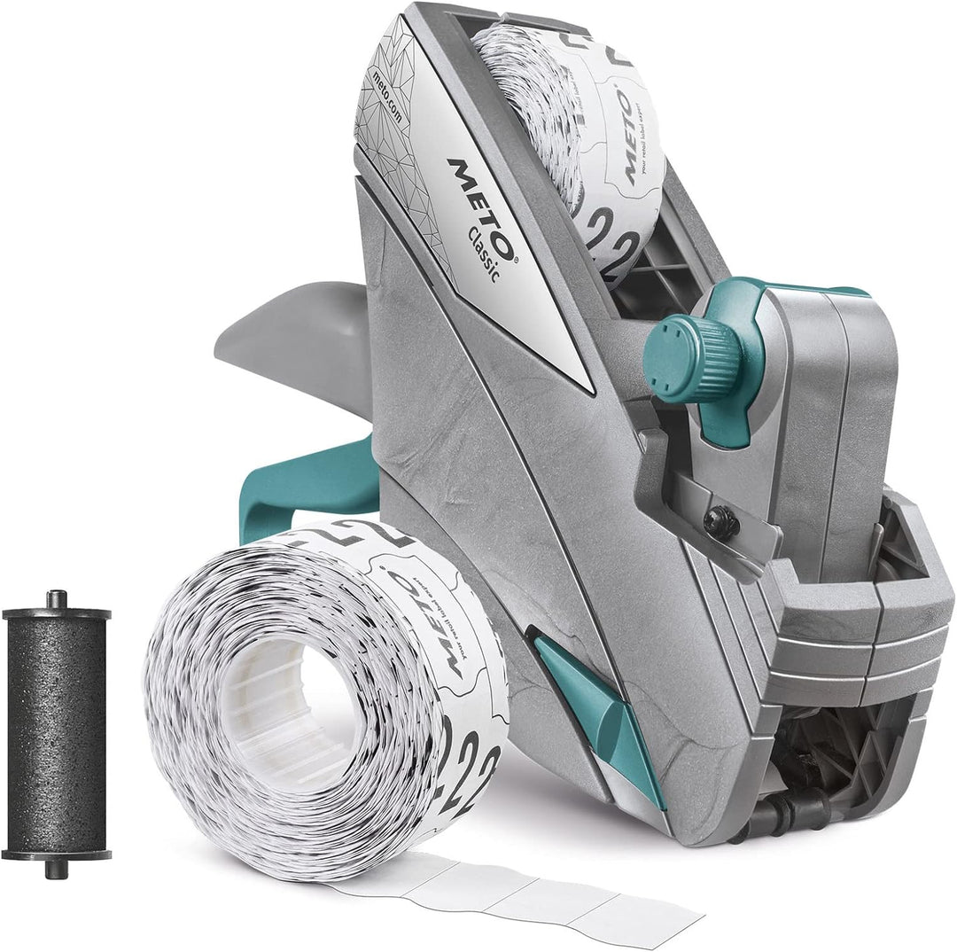 METO Classic S Preisauszeichner Set - Preis, Datum, MHD (1-zeilig, 10-stellig für 26 x 12 mm Etikett