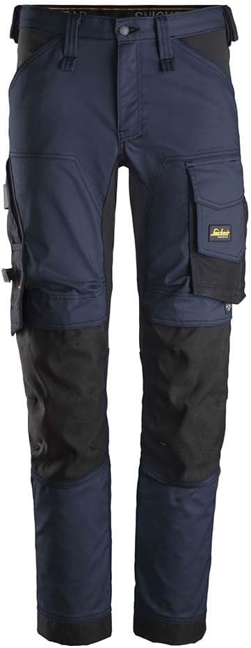 Snickers Workwear Unisex Pantalones Elásticos Azul Marino-Negro Talla AllroundWork Elastische Hose,