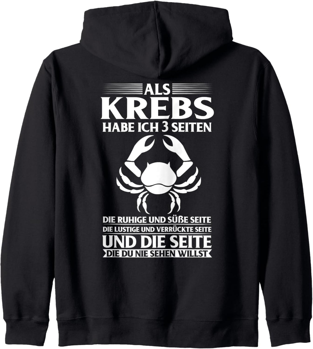 Sternzeichen Krebs 3 Seiten Geburtstag Kapuzenjacke