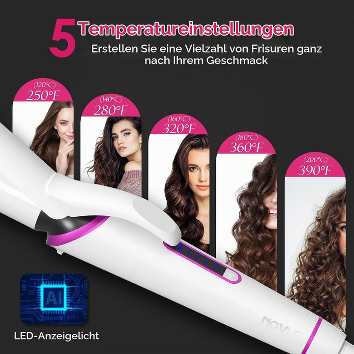 NOVUS 32 mm Lockenstab Keramik: Glätteisen und Lockenstäbe 2 in 1, 5 Einstellbare Temperaturen Welle