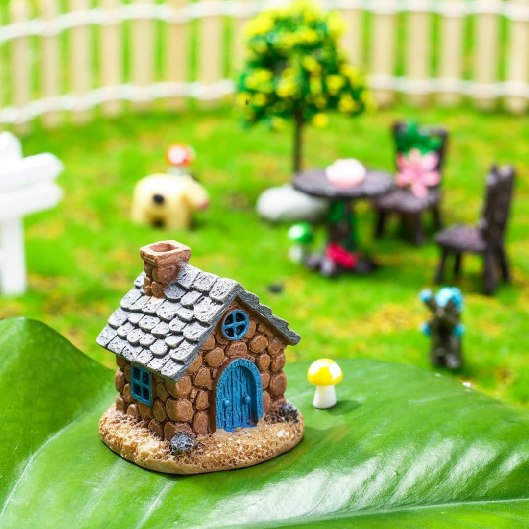 Skylety 64 Stück Feengarten Zubehör Miniatur Deko Garten Wichtel Frühling Zubehör Mini Tiere Figuren