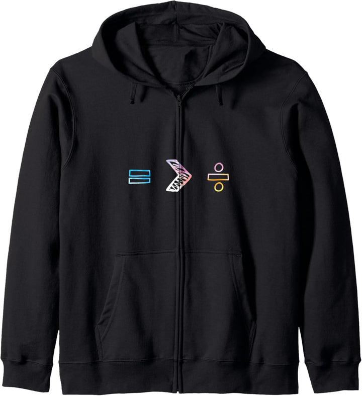 Equality is Greater Than Division Symbols Rainbow Math Gift Kapuzenjacke