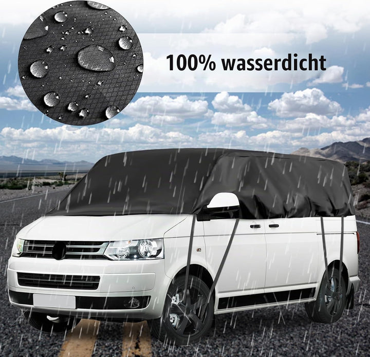 Autoabdeckung Wasserdicht Ersatz für VW T5 T6 LWB, Sonnenfest Hälfte Autoabdeckung, Halbgarage UV Be