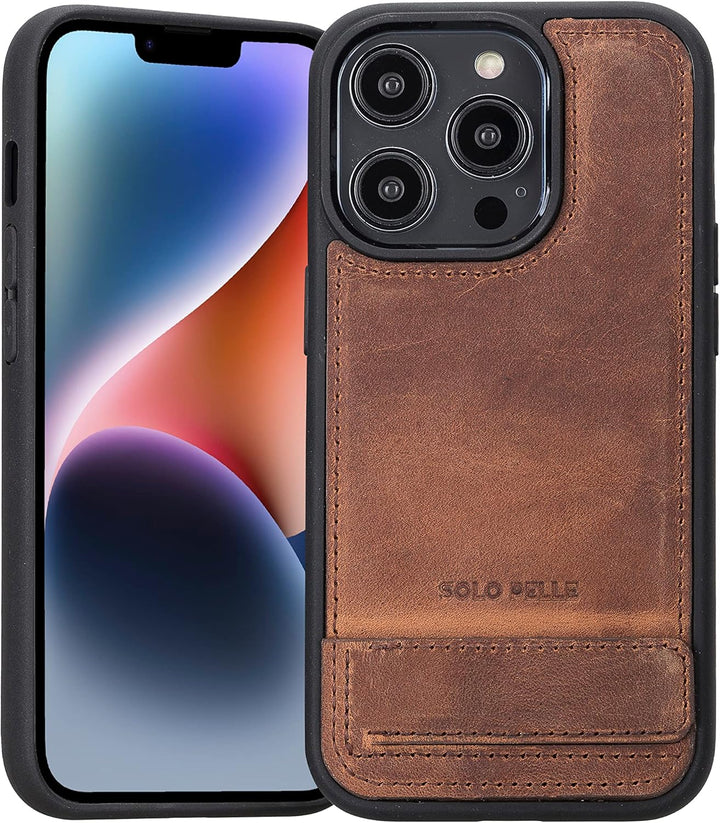 Solo Pelle Lederhülle für das iPhone 14 Pro in 6.1 Zoll Case Leder Hülle Ledertasche Backcover aus e