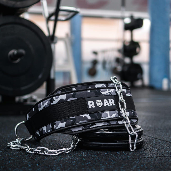 Roar® Gym Belt Men, Gym Gürtel, Gürtel Gewichtheben, Gewicht Gürtel Mit Kette, Dip Belt, Gürtel Fitn