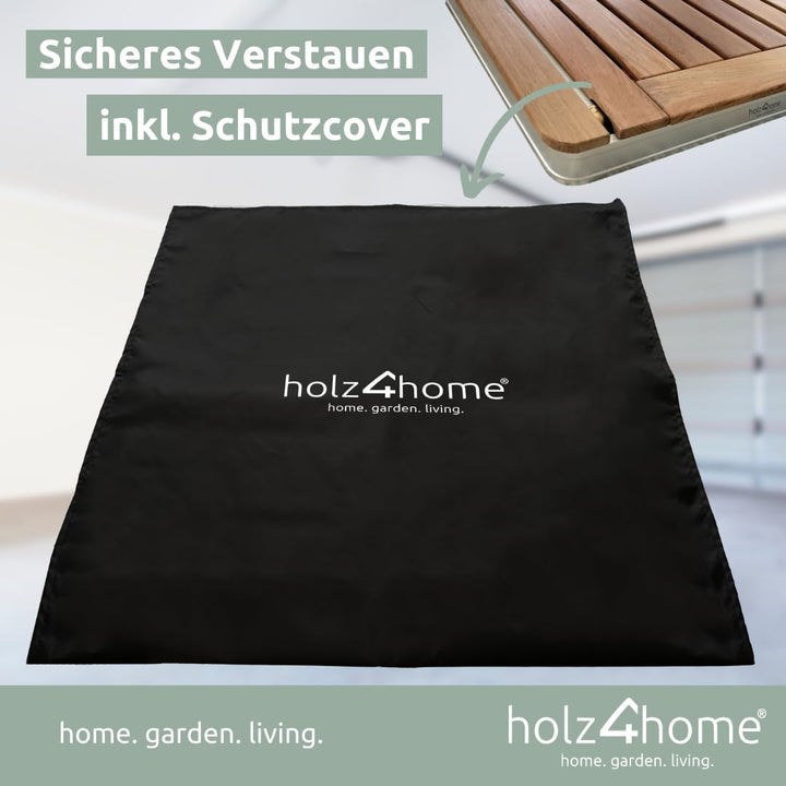 holz4home® Bodendusche als Gartendusche oder Pooldusche I Eckig aus Teakholz und Aluminium I Höhenve