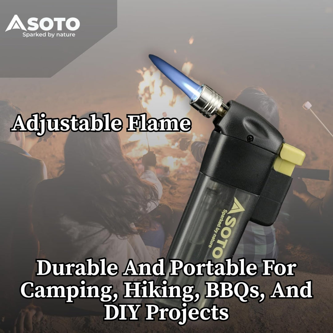 SOTO Pocket Torch with Lighter Schwarz - Leistungsstarker cleverer Feuerzeug Brenner, Grösse One Siz