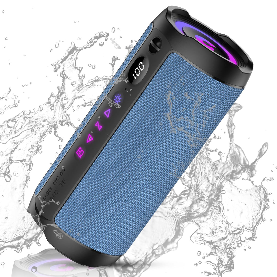 coioc Bluetooth Lautsprecher mit Licht, Bluetooth 5.4 Musikbox,25W Dual Lautsprecher, LED Anzeige &amp;