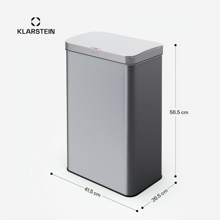 Klarstein Sensor-Mülleimer 50L - berührungslos &amp; hygienisch, Edelstahlgehäuse, Soft-Close-Deckel, id