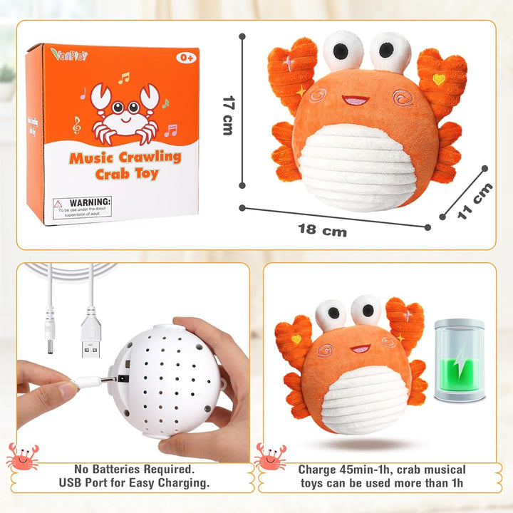 Vanplay Krabbe Baby Spielzeug, Baby Spielzeug 6 Monate Musikalische Krabbelspielzeug Geschenk 1 Jahr