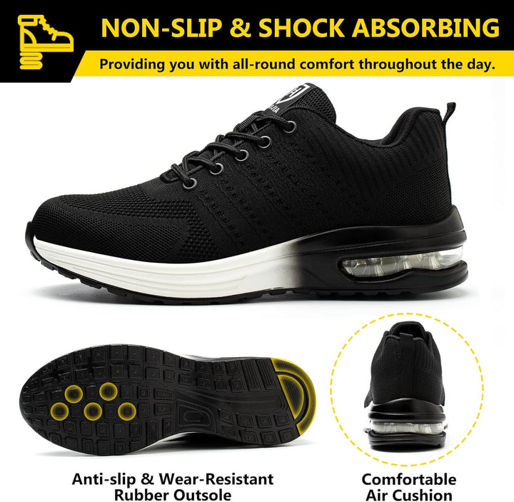 Baofular Arbeitsschuhe Herren Sicherheitsschuhe Damen Leicht Sportlich Stahlkappenschuhe rutschfest