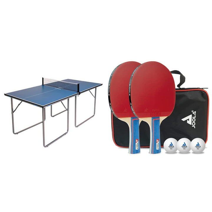 JOOLA Tischtennisplatte Midsize, mittelgrosse Freizeit Tischtennisplatte inklusive Netz, Bundle mit