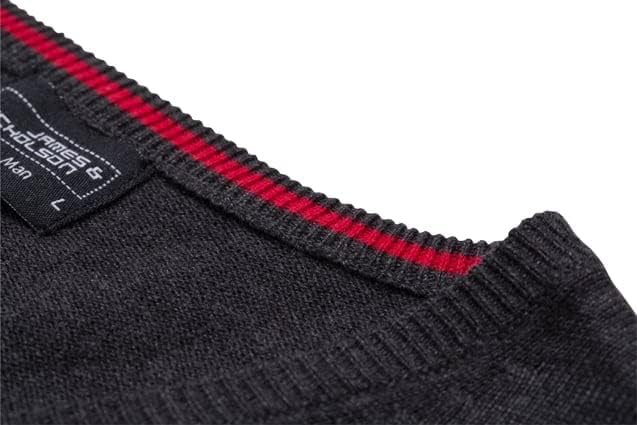 James & Nicholson Herren V-Pullunder - Klassisch Geschnittener Pullunder aus hochwertiger Baumwolle