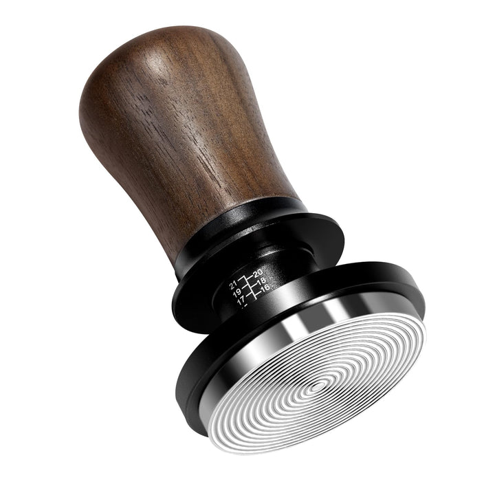 NOTSEK Tamper 58mm, 30lbs Druckregulierend Espresso Tamper, Self Levelling Walnussholz Kalibriert Fe