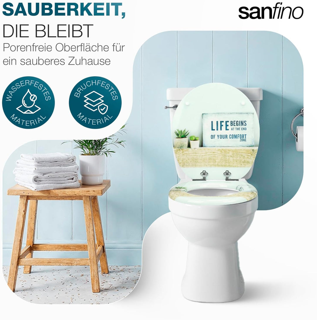 Premium WC Sitz mit Absenkautomatik – hochwertige Toilettendeckel aus Holz, viele bunte Motive, hohe