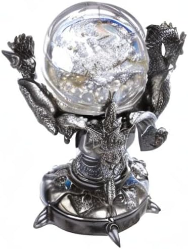 Design Toscano Drachen des Corfu Schlosses Gothic-Deko Statue, Polyresin und Glas, zweifarbig schwar