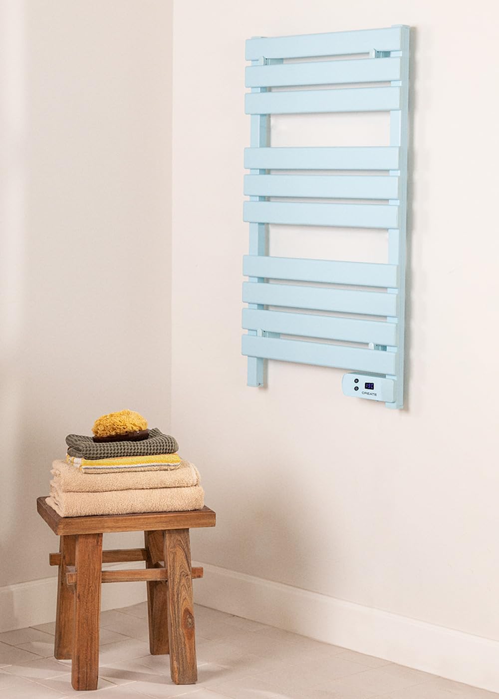 CREATE / WARM Towel 500W / Elektrischer Badheizkörper Blau / 96,9x55x5cm / Thermostat, geringer Verb