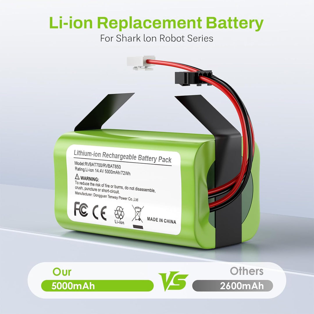 ASUNCELL 5000mAh 14,4V Ersatzakku für Eufy RoboVac G10 G20 G30 G35 G40 Hybrid, RVBAT700/RVBAT850 Akk