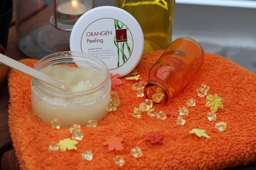 Zucker-Peeling | Sugar Body Scrub ohne Konservierungsmittel | Dusch- & Körperpeeling | Orange, 200 m