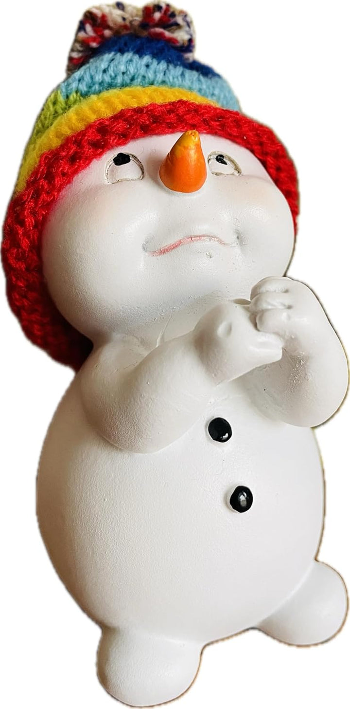 khevga Weihnachtsdeko Deko-Figuren Schneemann im 4er Masse ca. 6x6x11 cm Regenbogen, Regenbogen