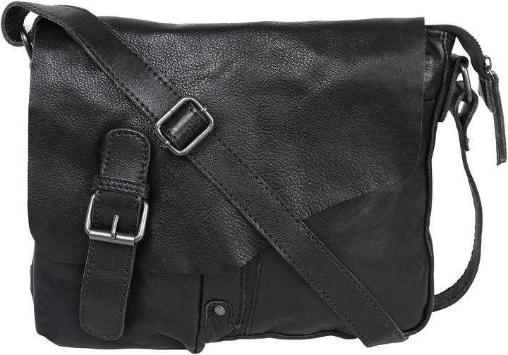 Bear Design Leder Schultertasche, UNISEX Messenger Tasche Umhängetasche Cross body Lauro CP0771 stra