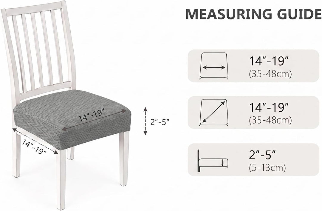 KELUINA Diamantgitter Jacquard wasserdichte Stuhl Sitzbezüge für Esszimmer Stretch Stuhl Sitzkissen