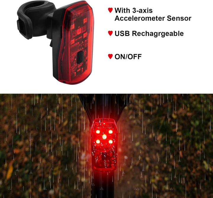 ANTELA Fahrradlicht Set StVZO Zugelassen Fahrrad Licht LED USB-C Aufladbar, IPX4 Fahrradbeleuchtung