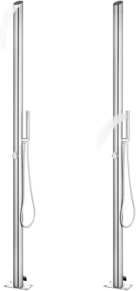 vidaXL Gartendusche mit Brauner Bodenplatte Aussendusche Campingdusche Pooldusche Camping Pool Ausse