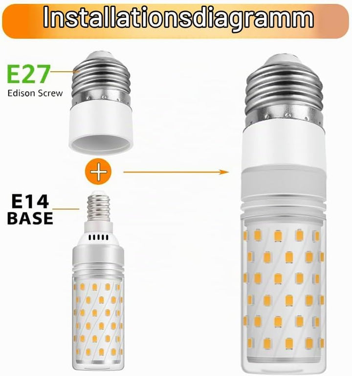 Yiahin E27 auf E14 Lampensockel Konverter, Adapter Fassung von grossem zu kleinem Edisongewinde, E27