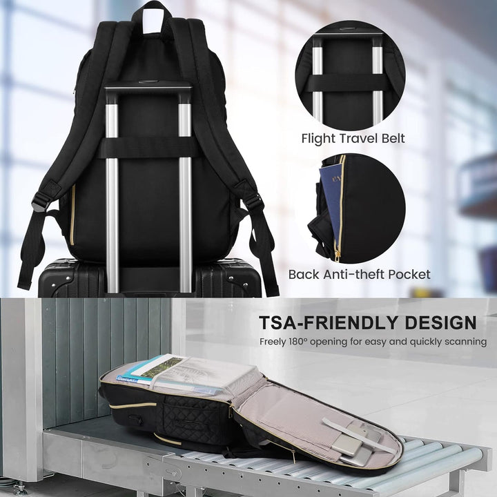 RJEU Rucksack Damen,Laptop Rucksack 15,6 Zoll Schulrucksack für Universität Studium Lehrer Arbeit Re