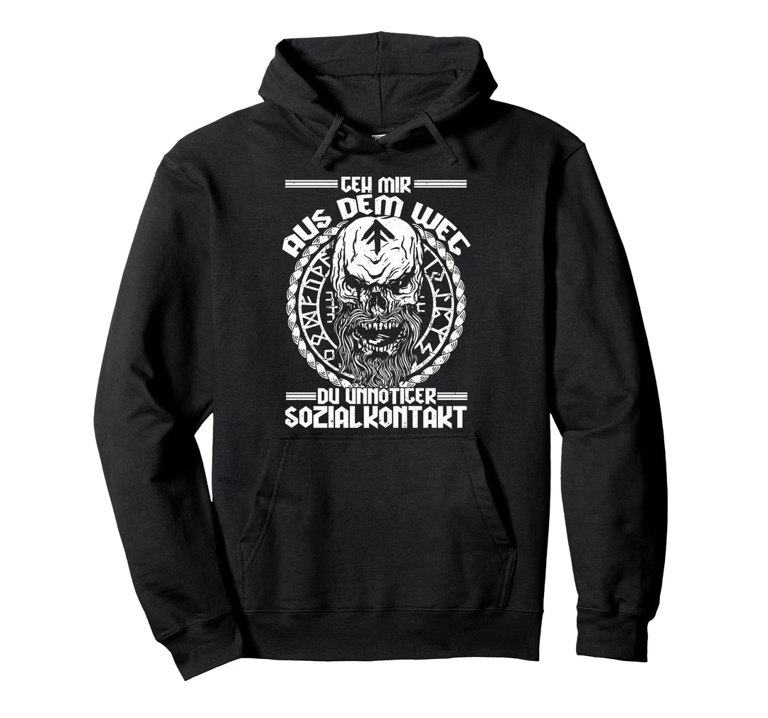 Geh mir aus dem Weg du unnötiger Sozialkontakt Spruch Pullover Hoodie