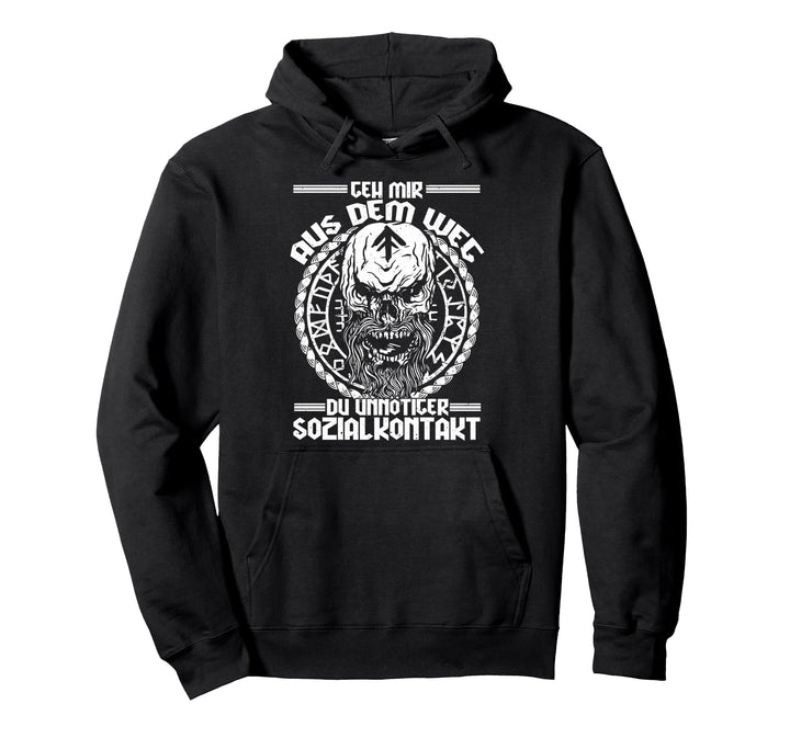 Geh mir aus dem Weg du unnötiger Sozialkontakt Spruch Pullover Hoodie