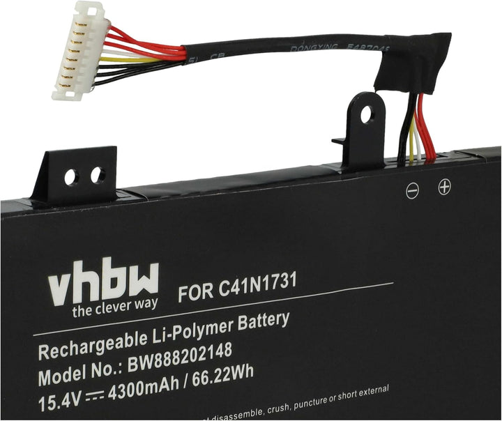 vhbw Akku kompatibel mit Asus Rog Strix Scar II GL704GW-DS76, Strix Scar II GL704GW-EV001T Notebook