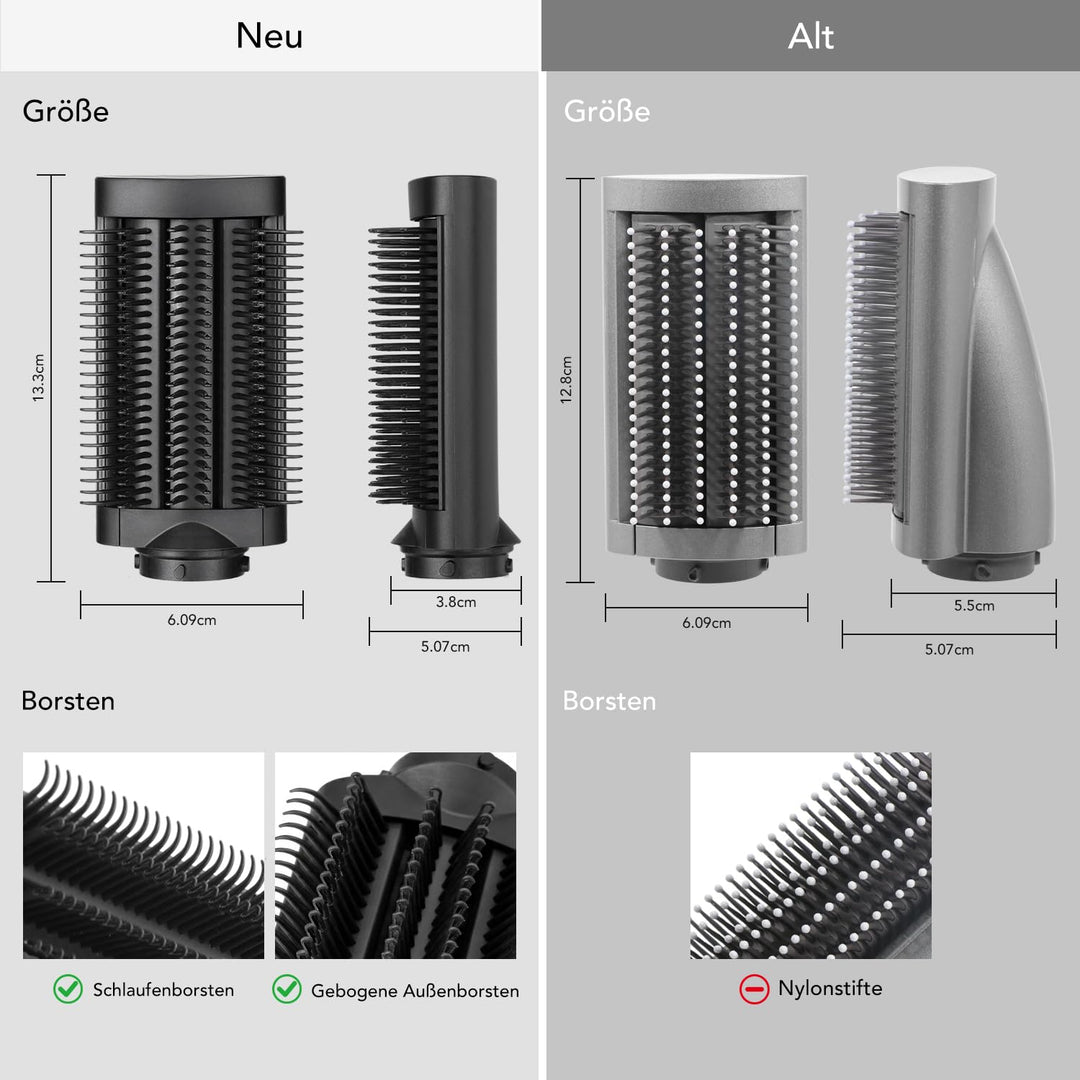 Bürste-Aufsatz für sanftes Styling für Dyson Airwrap, Die neuen Schlaufenborsten sorgen dafür, dass