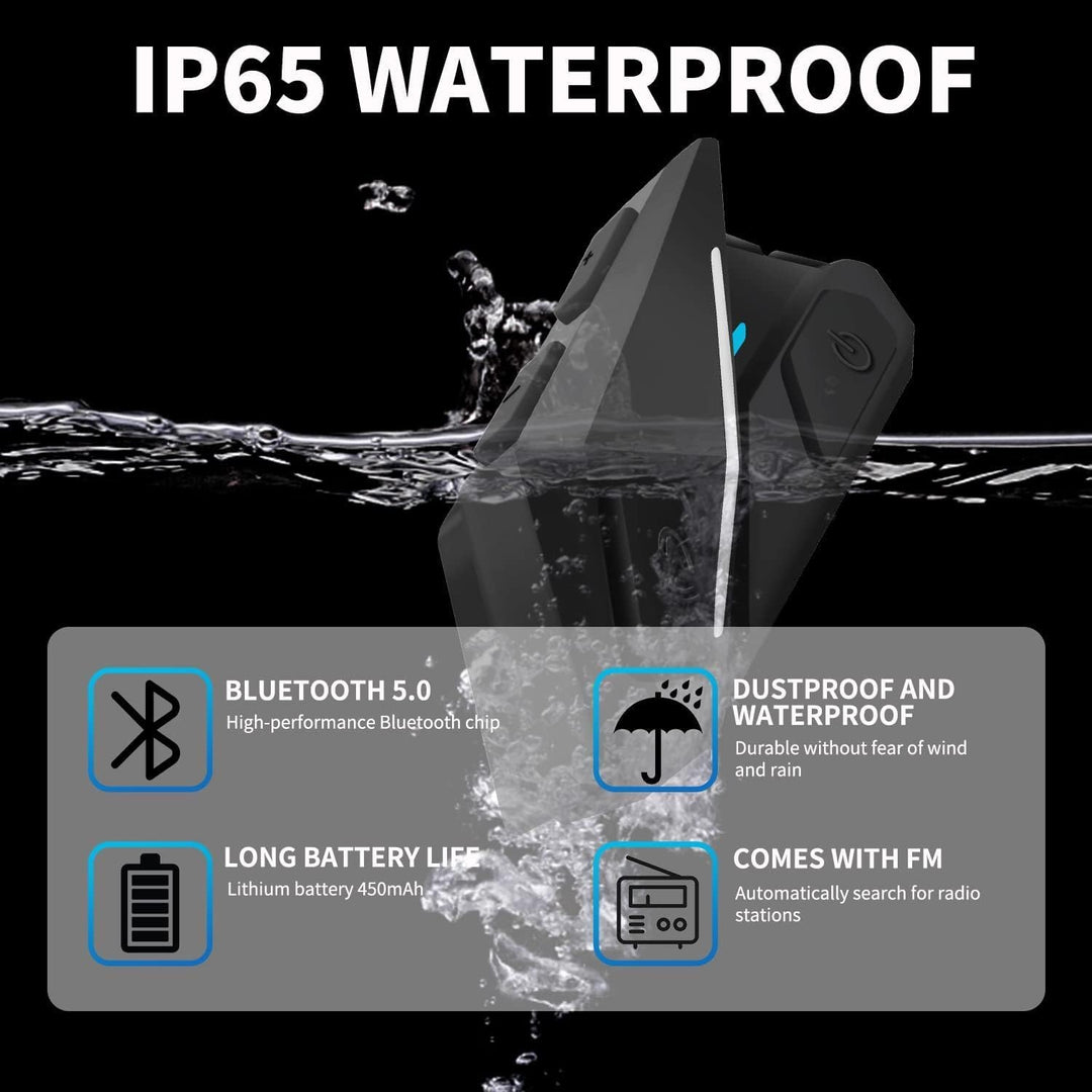 OBEST Motorrad Helm Headset, Motorrad Bluetooth Headset mit BT5.0, Kopfhörer Helm für Musik Lautspre