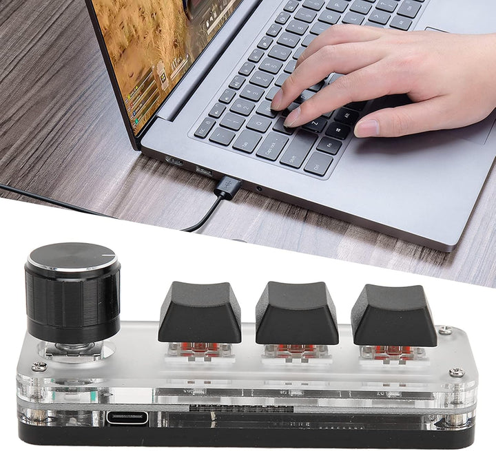 Anpassbare -Makrotastatur mit 3 Tasten, Tragbares USB-Programmier-Gaming-Keypad mit Hot Swap, Mechan