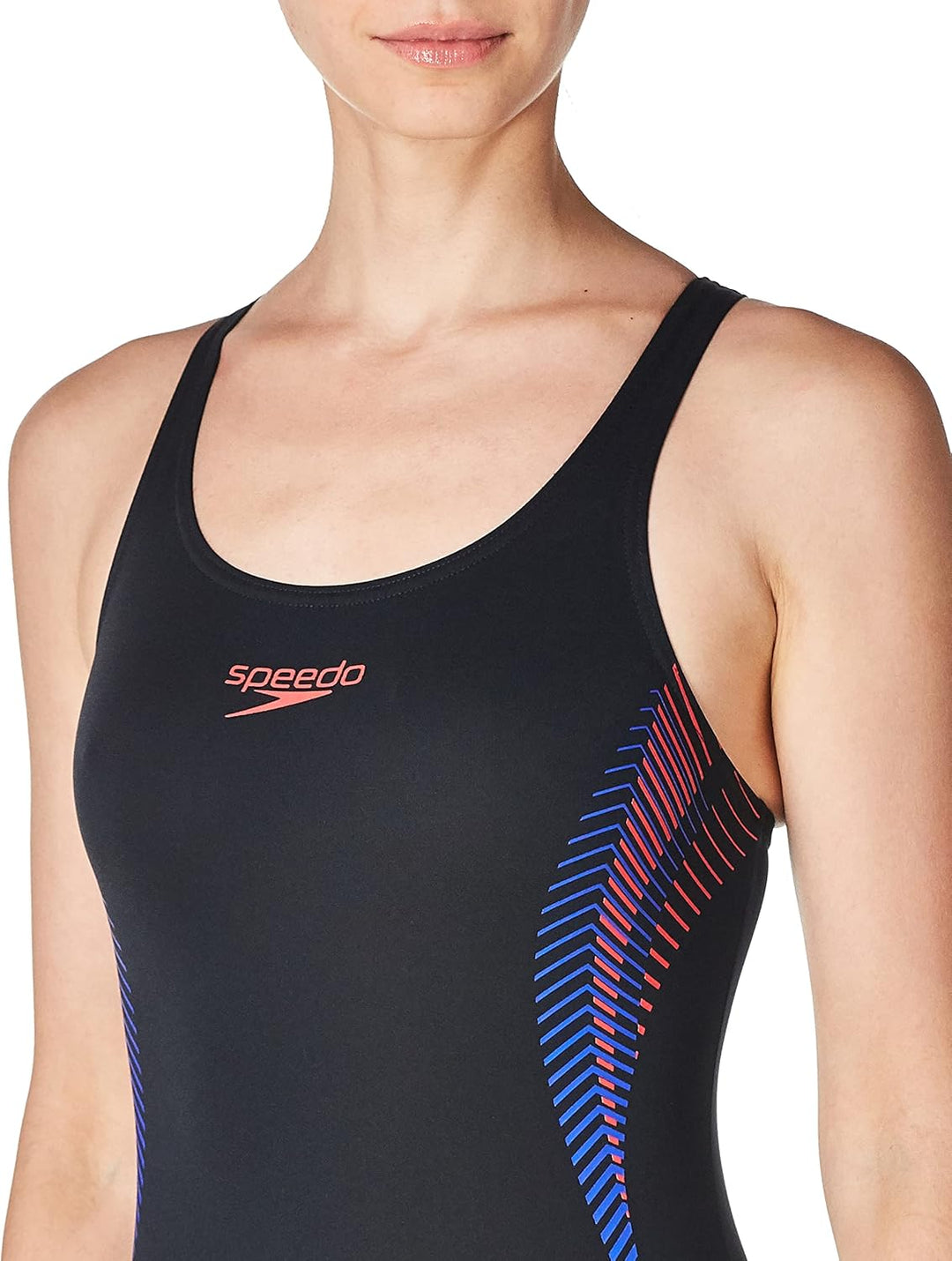 Speedo Damen Schwimmanzug Eco Endurance+ 34 Black,-fed Red-chroma, 34 Black,-fed Red-chroma