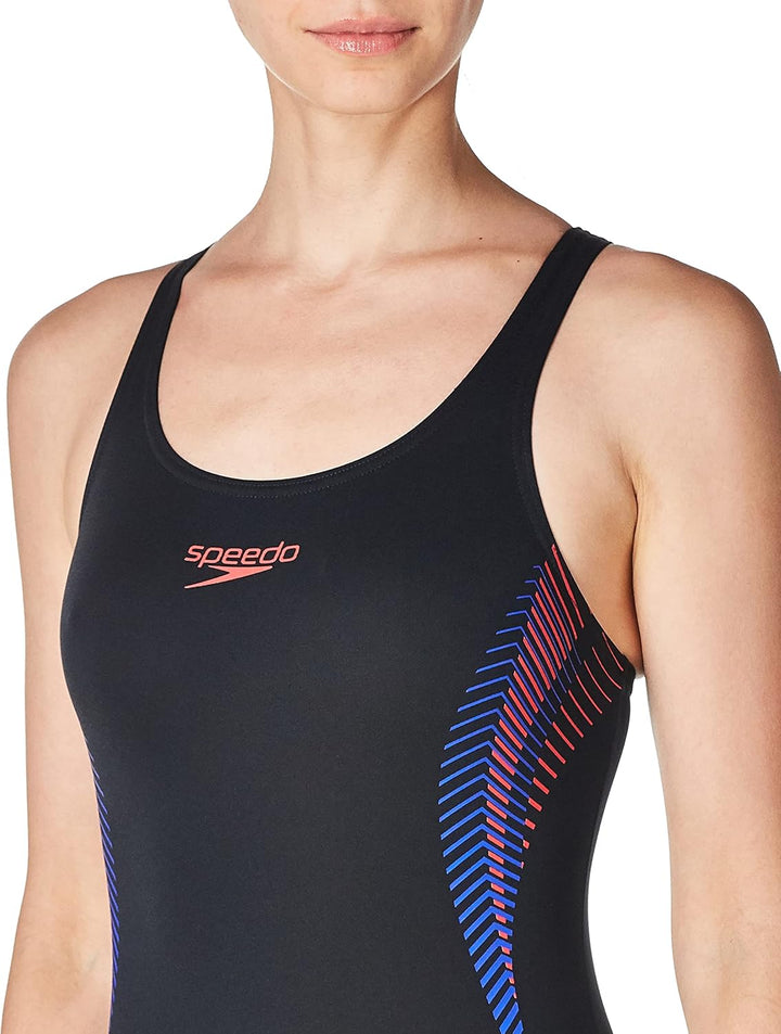 Speedo Damen Schwimmanzug Eco Endurance+ 34 Black,-fed Red-chroma, 34 Black,-fed Red-chroma