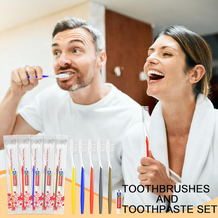 Einmal Zahnbürsten,30 Packungen Einwegzahnbürsten Mit Zahnpasta Set Einzeln Verpackt für Hotel/Campi