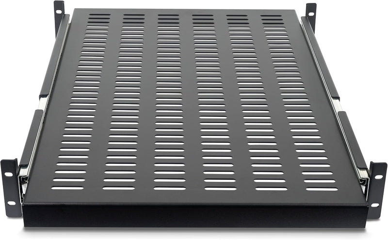 StarTech.com 2 HE Schiebefachboden für Server Rack Montage - Einstellbare Einbautiefe von 51 bis 74