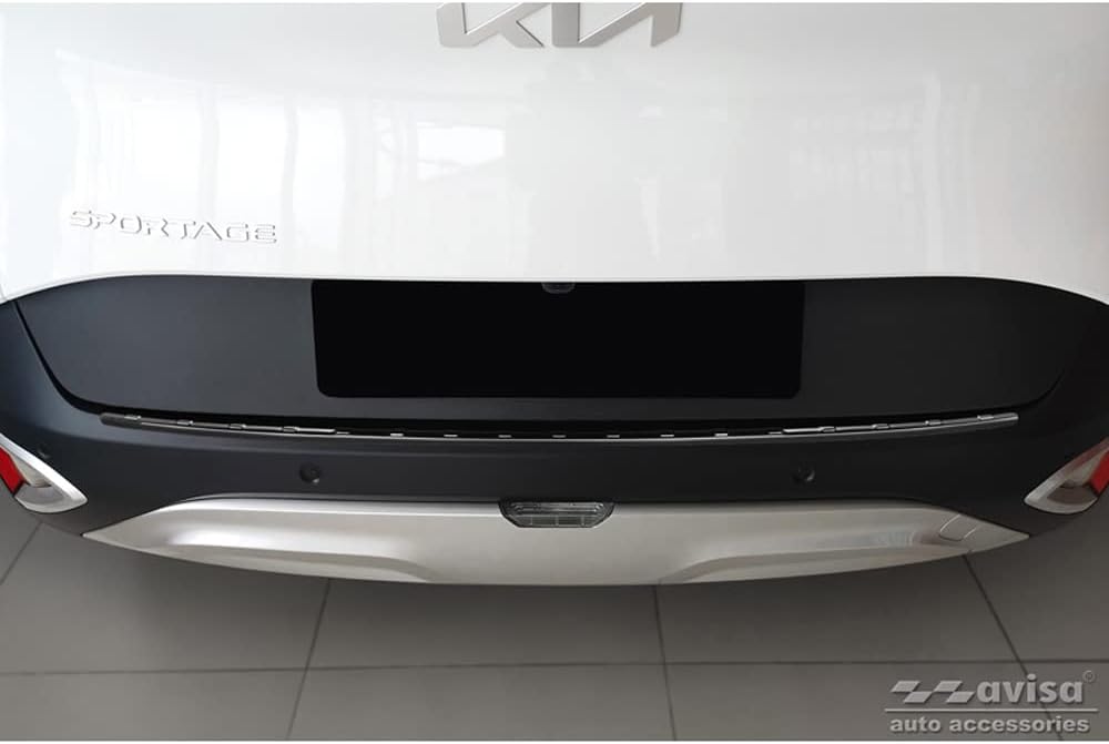 Avisa Schwarz Edelstahl Heckstossstangenschutz kompatibel mit Kia Sportage V 2021- 'Ribs'