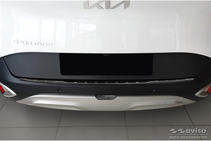 Avisa Schwarz Edelstahl Heckstossstangenschutz kompatibel mit Kia Sportage V 2021- 'Ribs'
